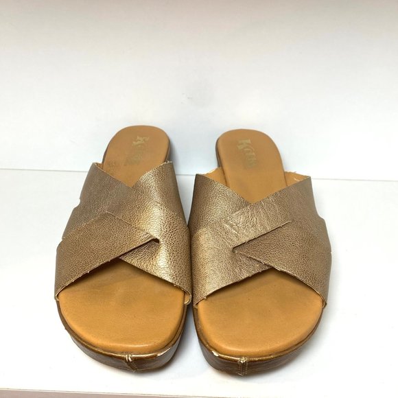 Kork Ease Madera Leather Wedge Slides Sandal Platforms 11 - Picture 4 of 7
